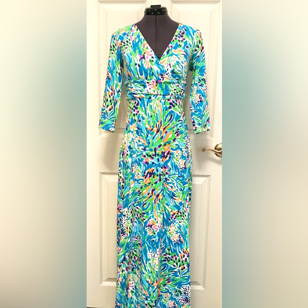 Lilly Pulitzer Gloria Maxi Dress in Sea Soiree - Picture 2 of 16